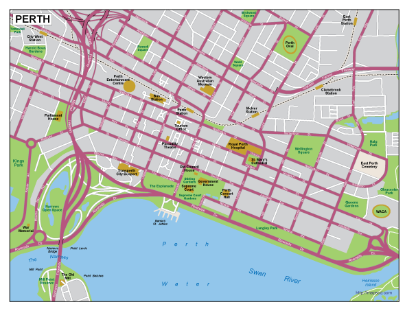 Perth EPS map vector