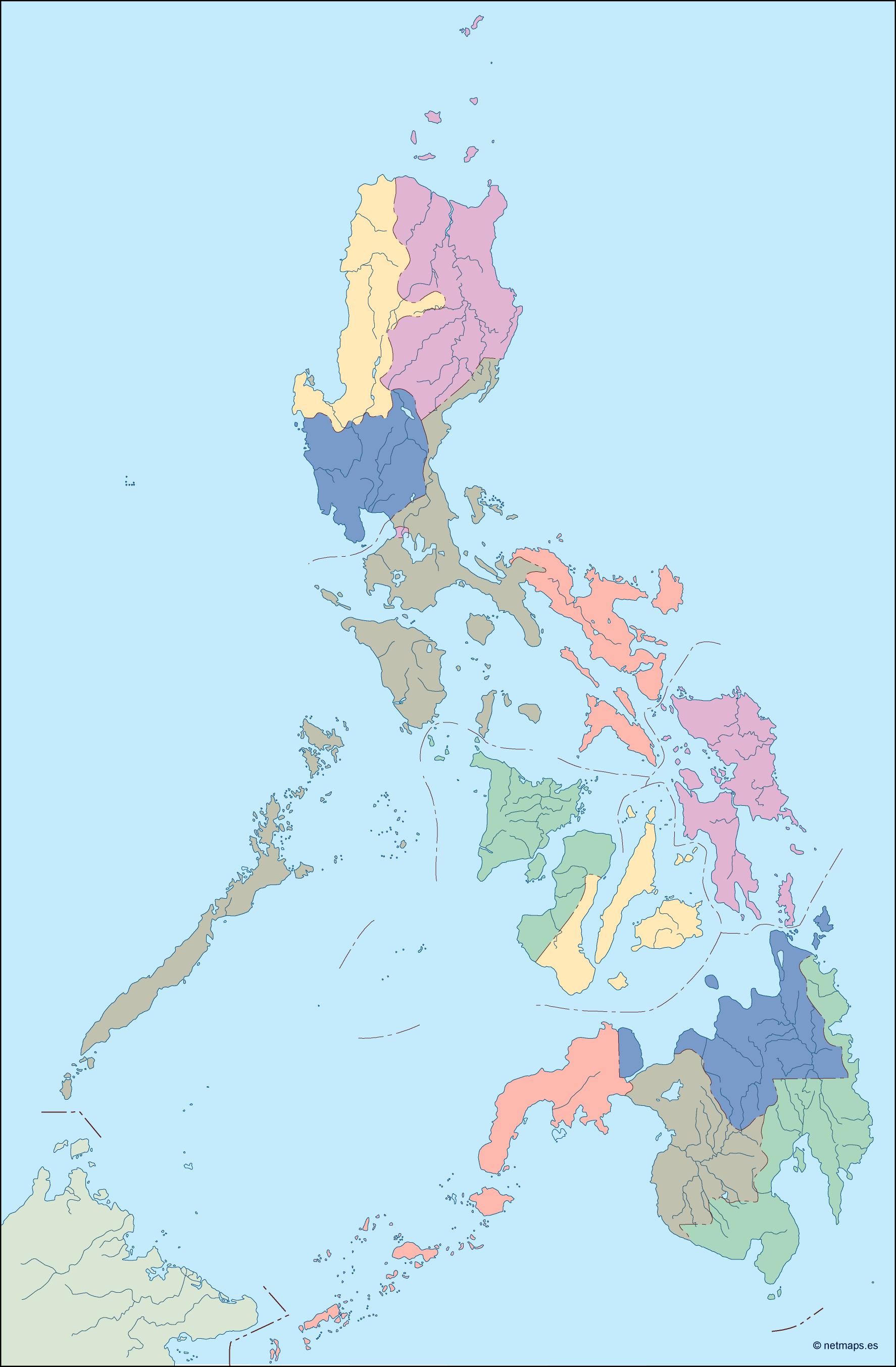 Philippines blind eps map vector