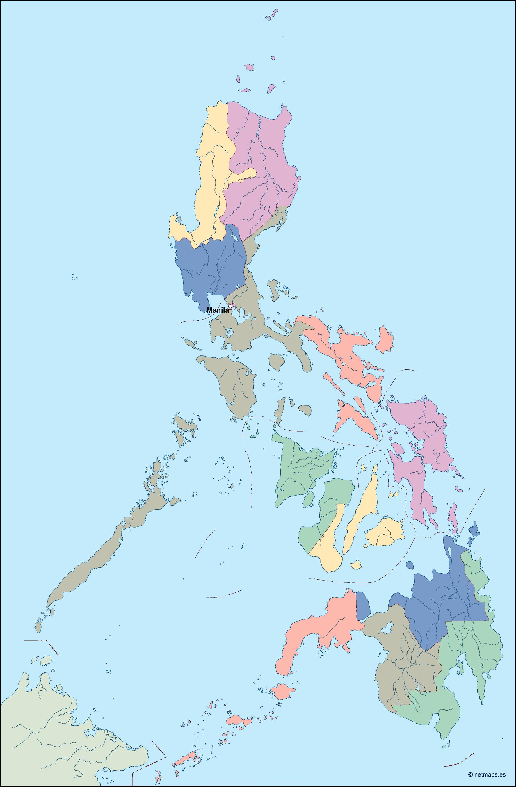 Philippines eps map vector