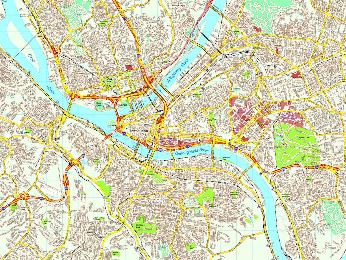 Pittsburg eps map vector