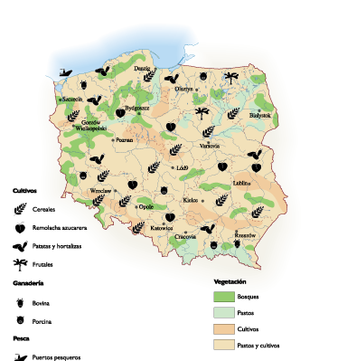 Poland Agricultural eps map vector