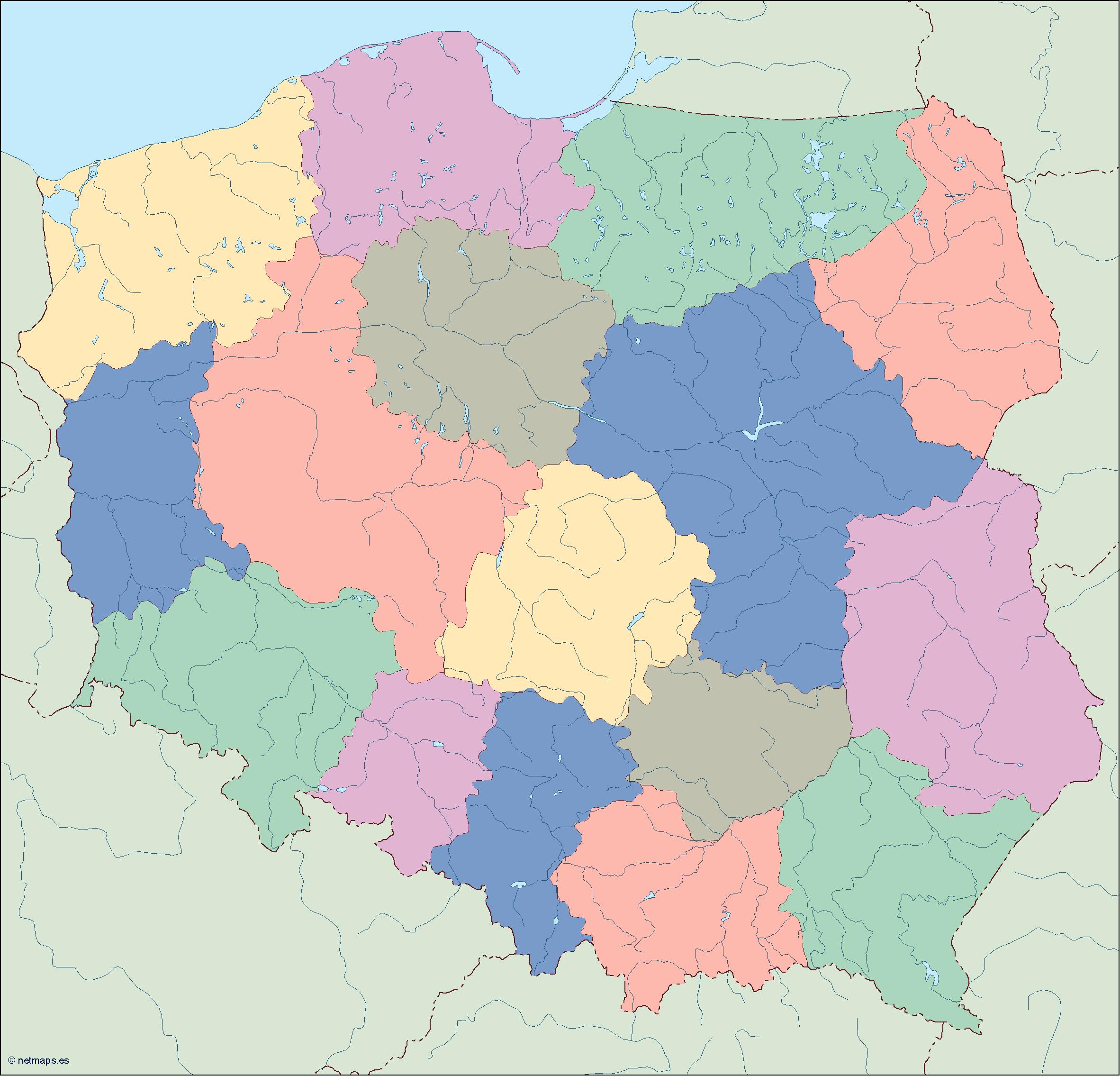 Poland blind eps map vector
