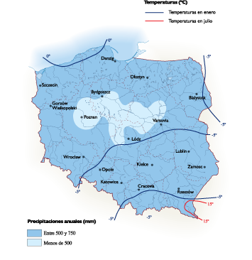 Poland Climate eps map vector