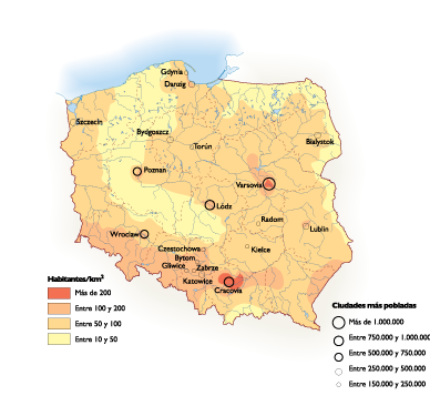 Poland Population eps map vector