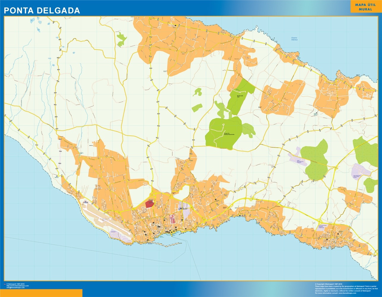 Ponta Delgada eps map vector