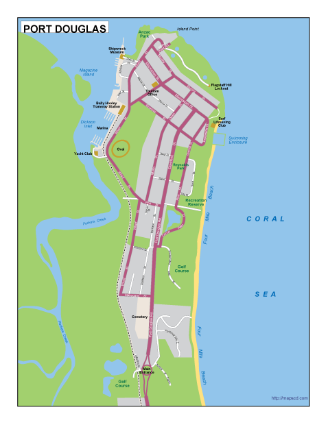 Port Douglas EPS map vector