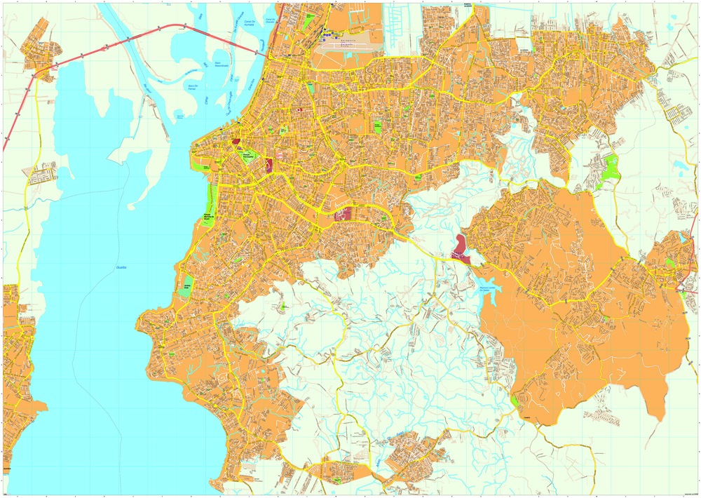 Porto Alegre eps map vector