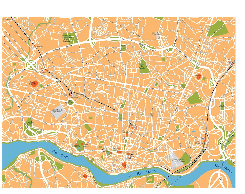 Porto eps illustrator vector map