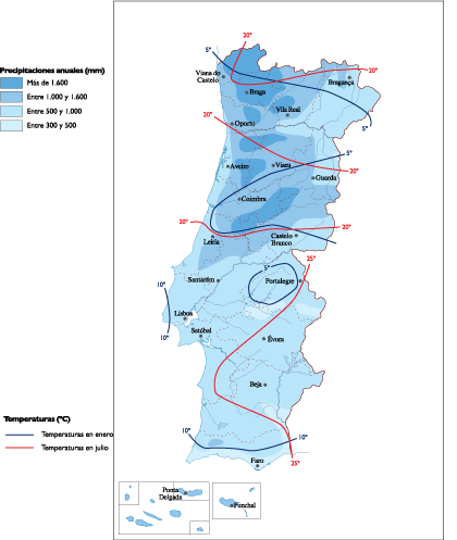 Portugal Climate eps map vector