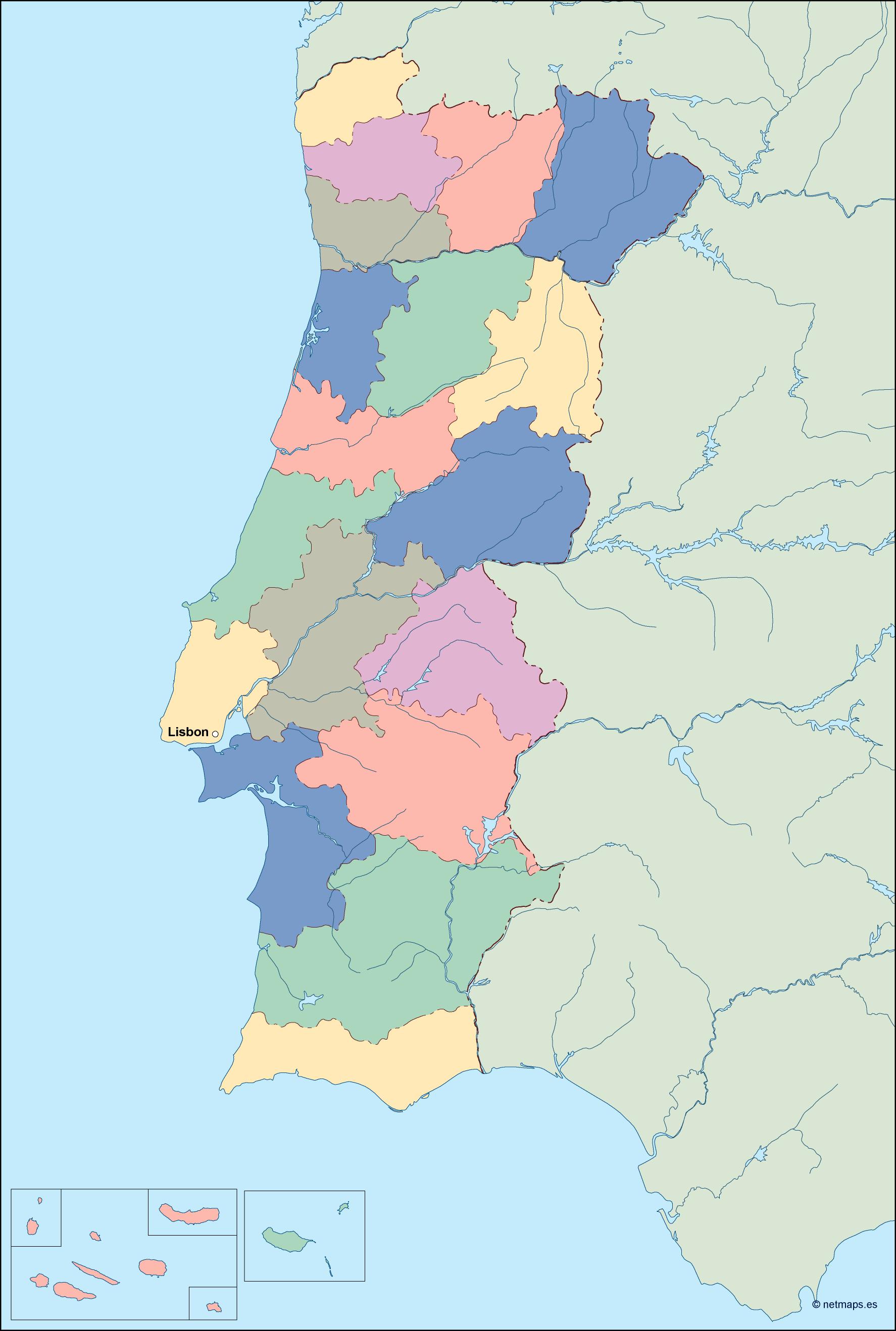 Portugal eps map vector