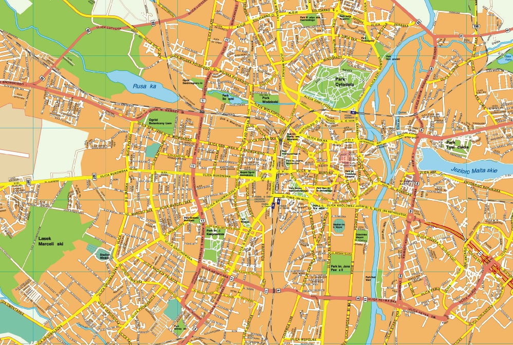 Poznan EPS map vector