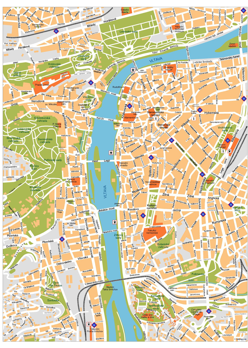 Praga Illustrator eps map vector