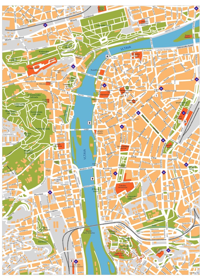 Prague eps illustrator vector map