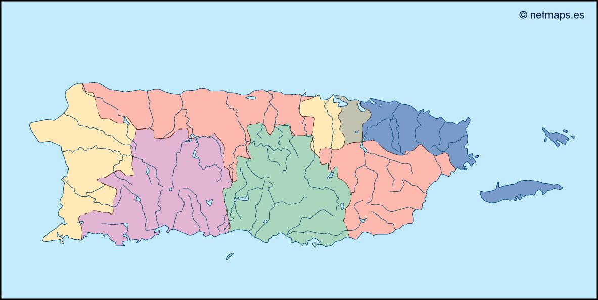 Puerto rico blind eps map vector