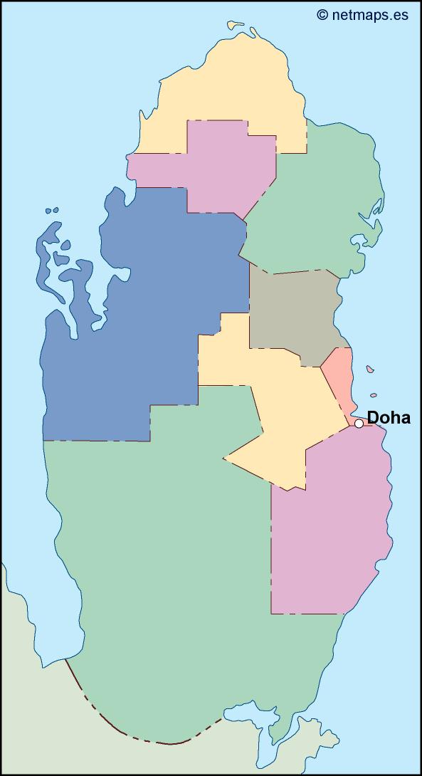 Qatar eps map vector