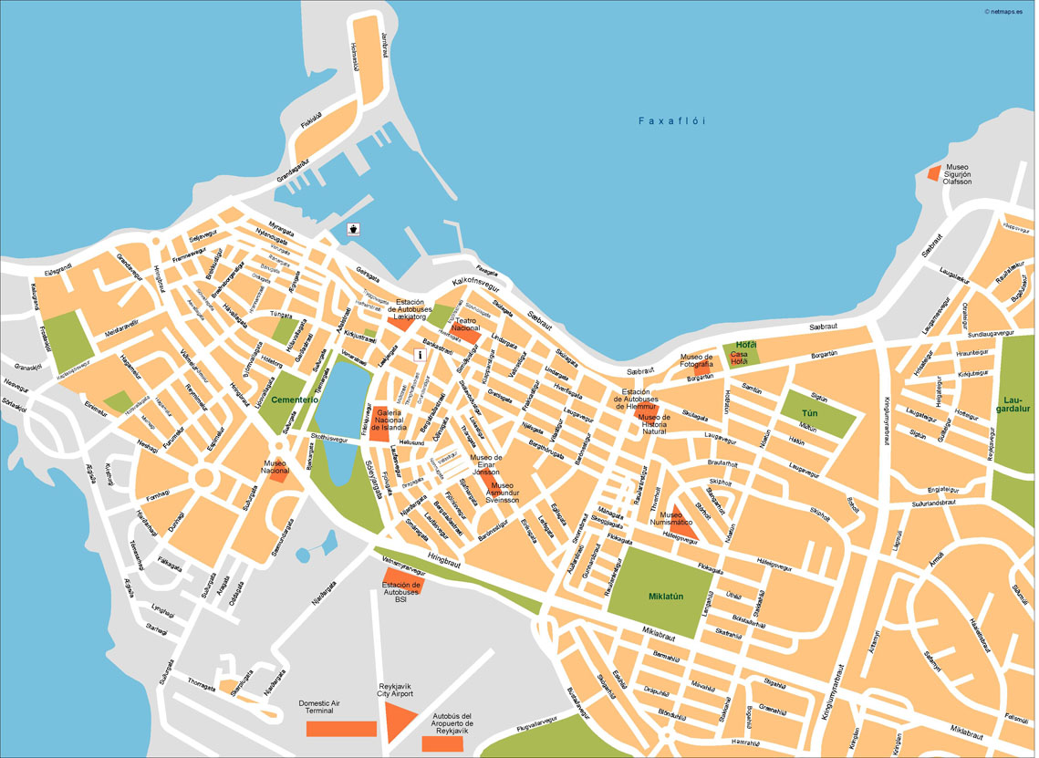 Reykjavik Illustrator eps map vector
