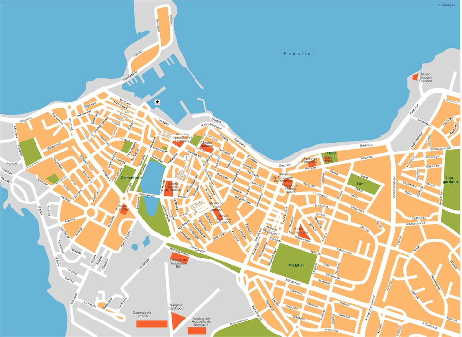 Reykjavik eps illustrator vector map