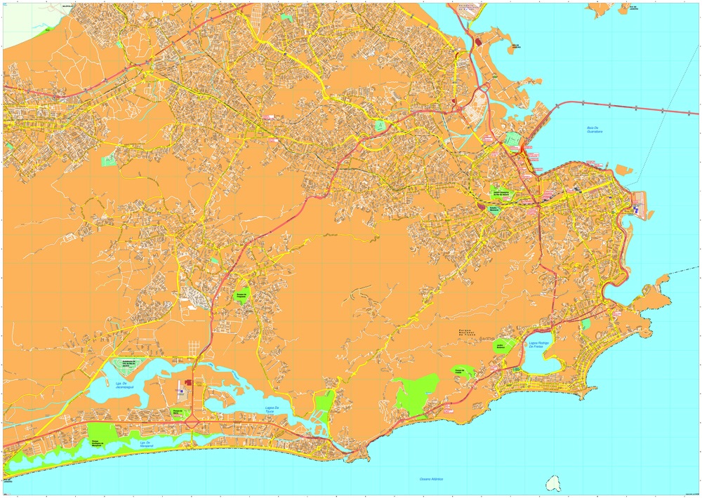 Rio de janeiro eps map vector