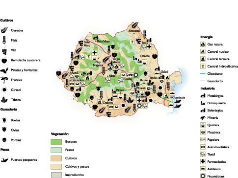 Romania Economic eps map vector