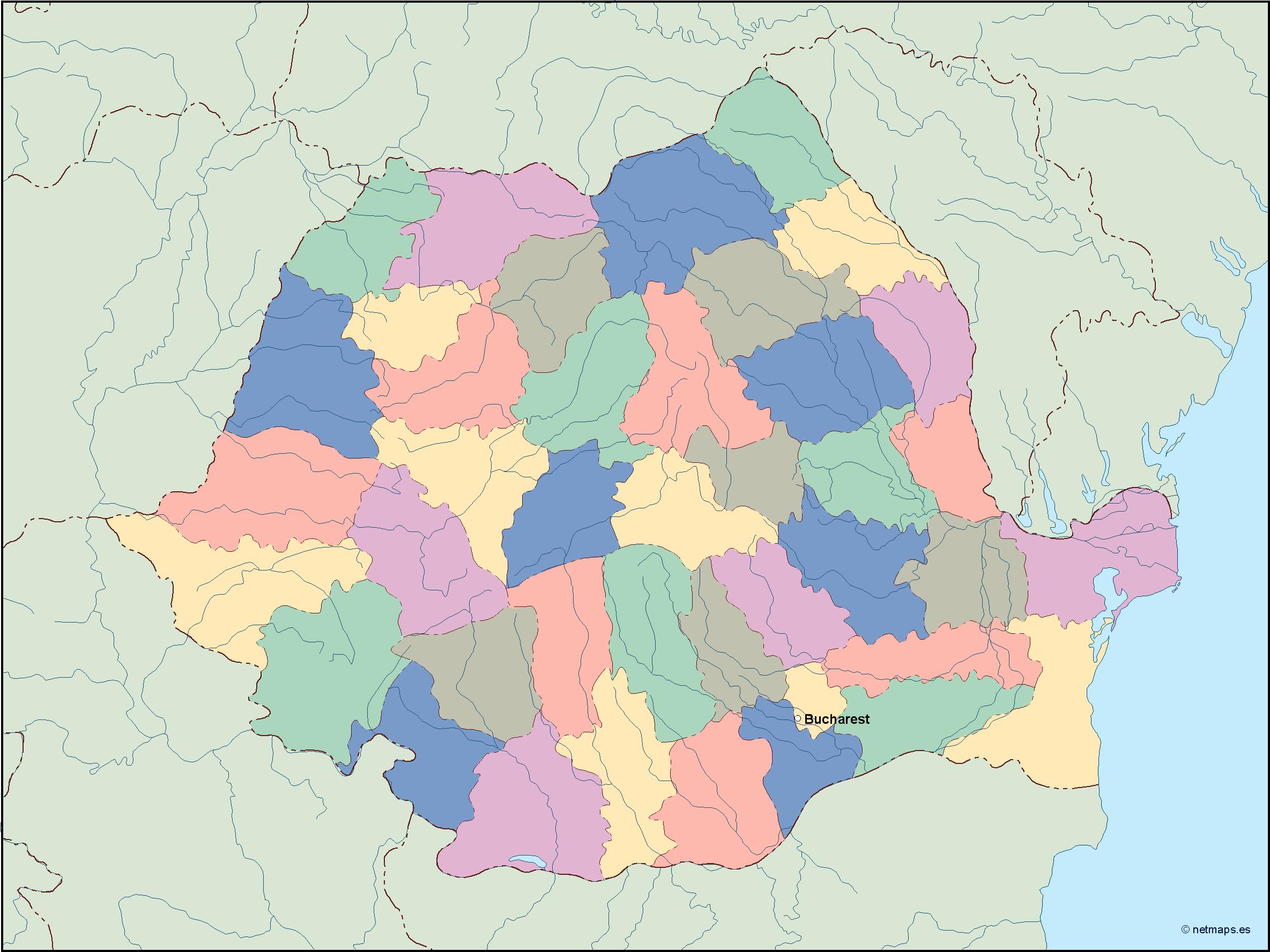 Romania eps map vector