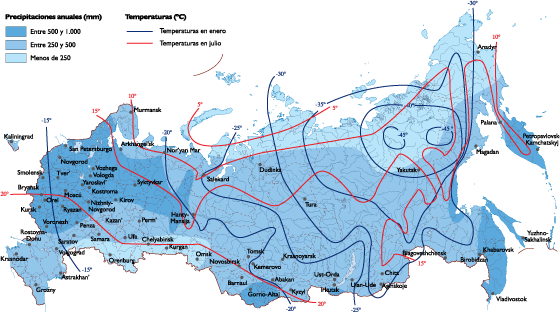 Russia Climate eps map vector