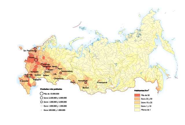 Russia Population eps map vector