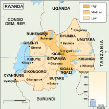 Rwanda economic eps map vector