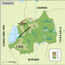Rwanda physical eps map vector