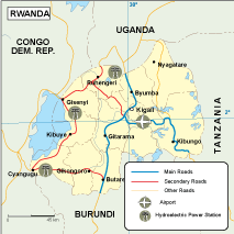 Rwanda transportation eps map vector