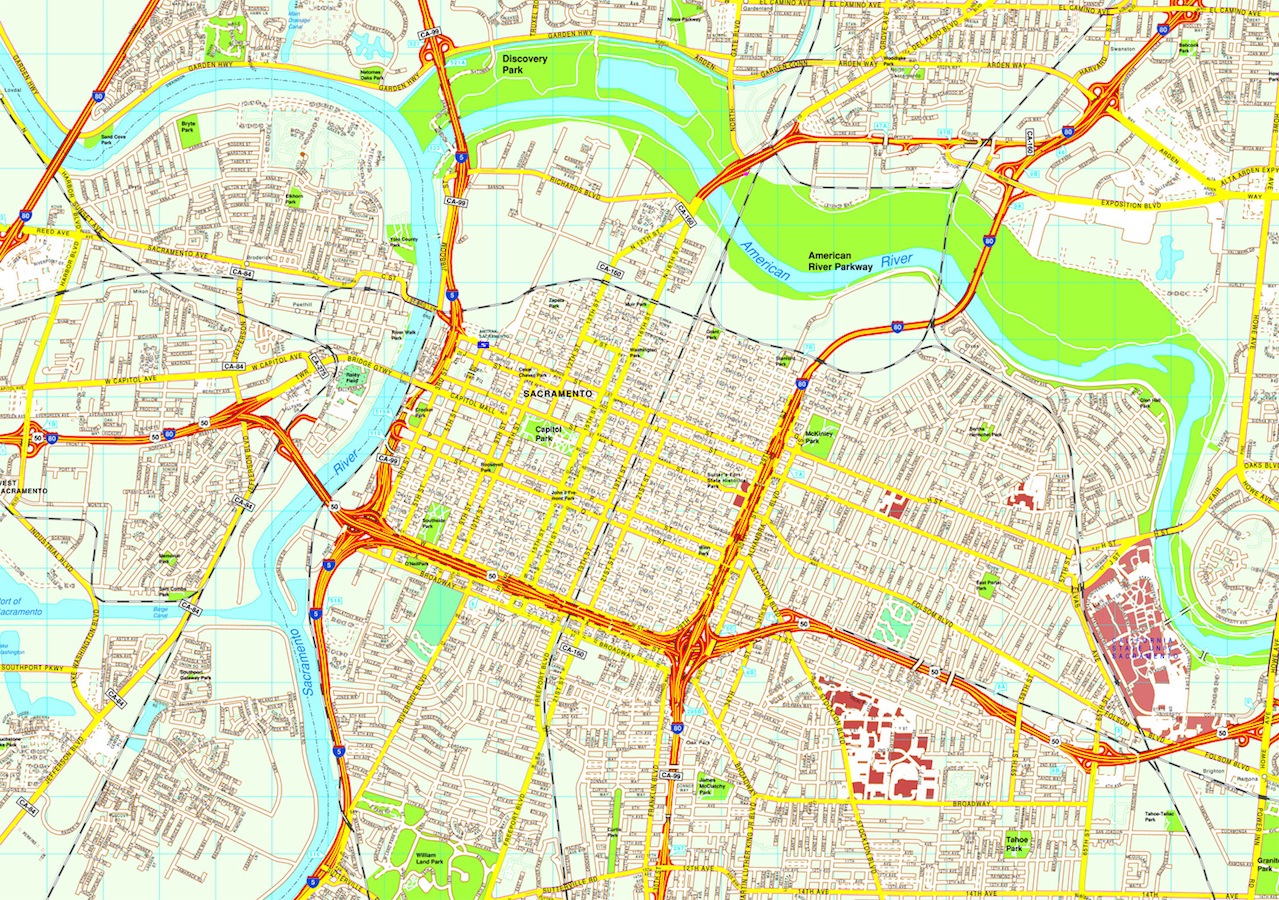 Sacramento eps map vector
