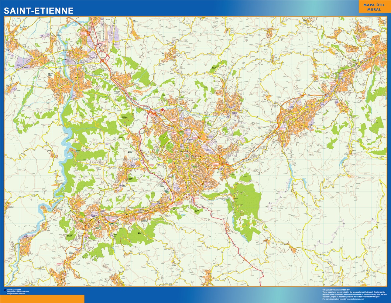 Saint etienne carte illustrator eps