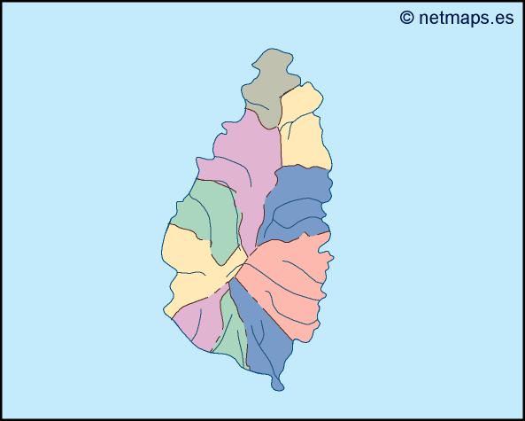 Saint lucia blind eps map vector