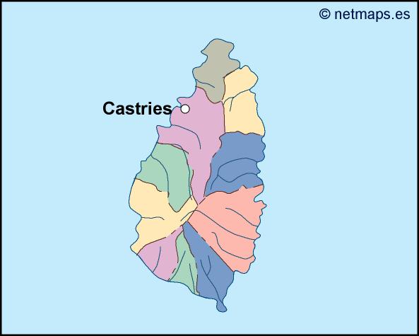 Saint lucia eps map vector