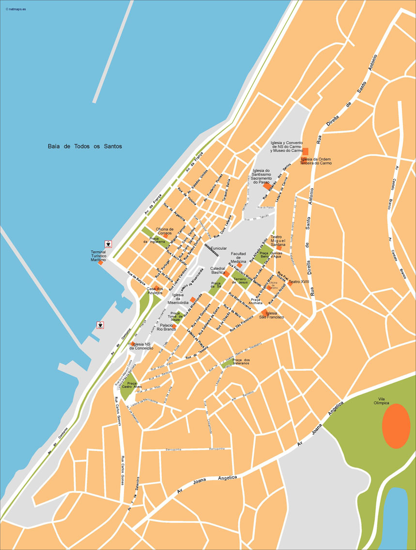 Salvador Bahia Illustrator eps map vector