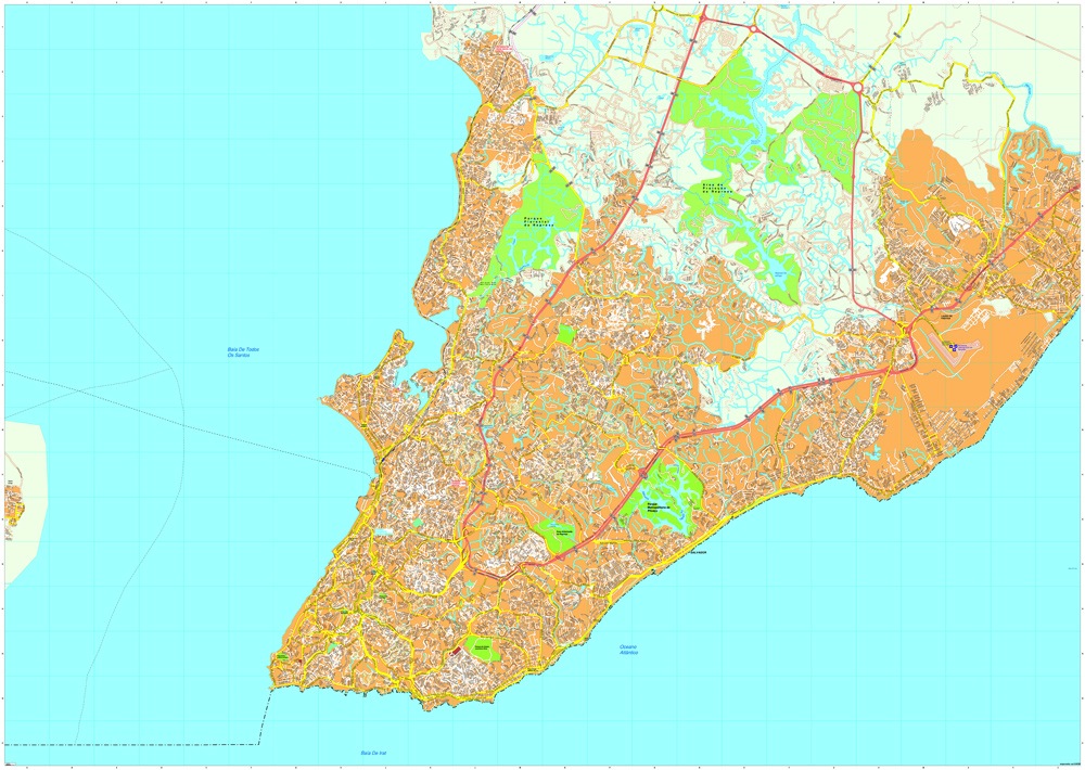 Salvador Bahia eps map vector