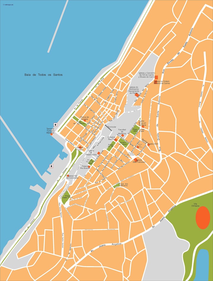 Salvador Bahia eps illustrator vector map