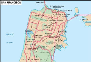 San Francisco city eps map vector