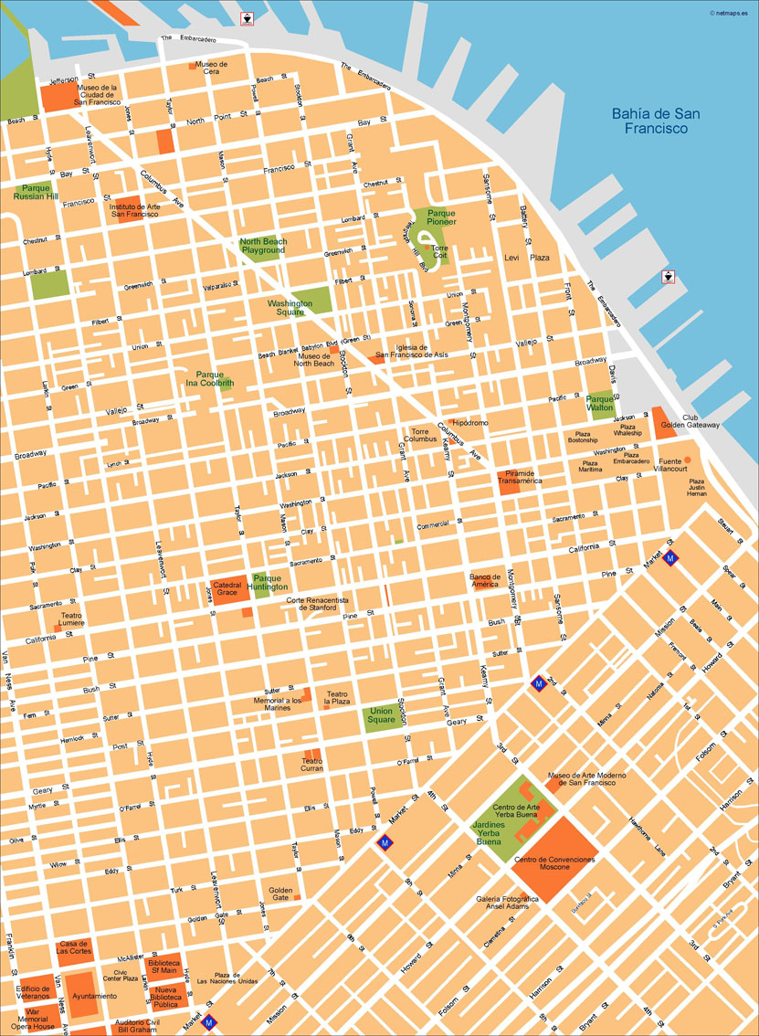 San Francisco Illustrator eps map vector