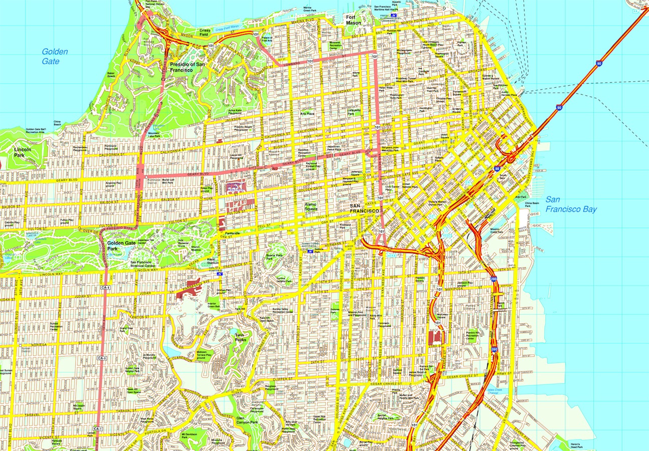 San Francisco eps map vector