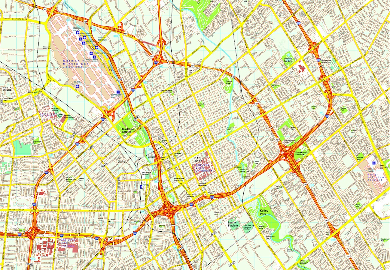 San Jose eps map vector
