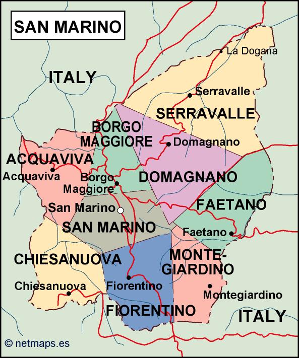 San marino political eps map vector