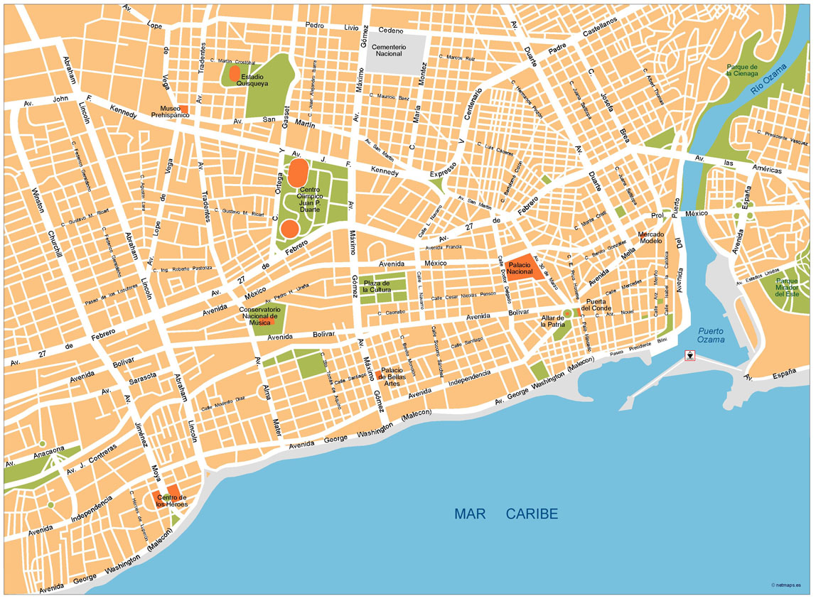 Santo Domingo Illustrator eps map vector