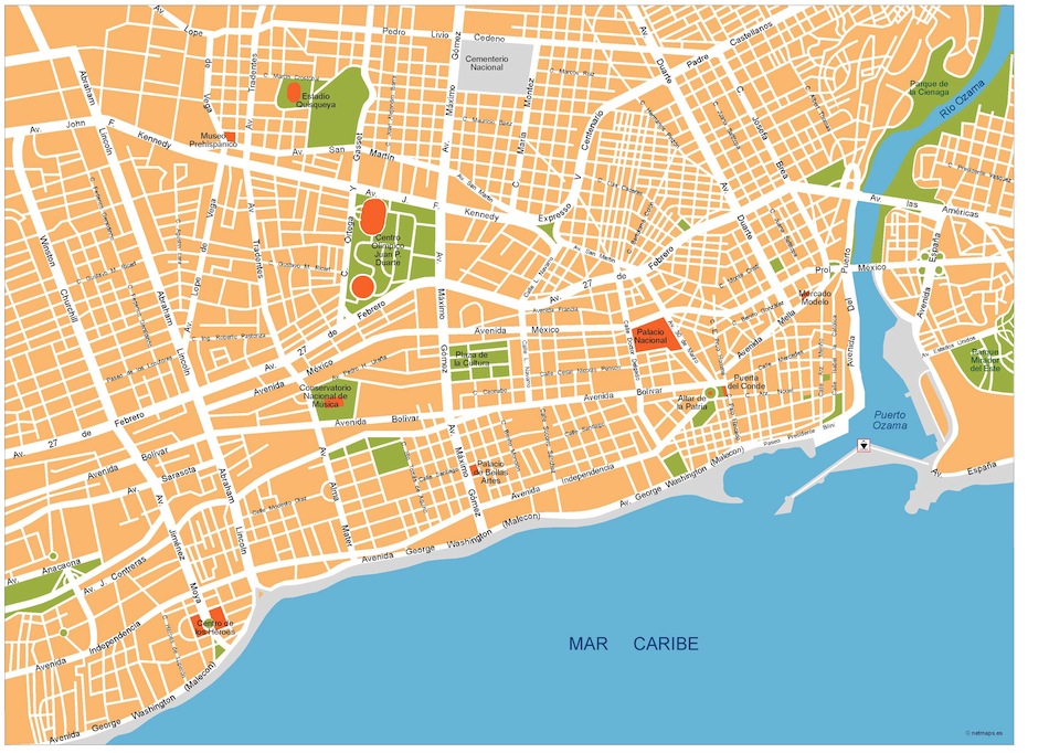Santo Domingo eps illustrator vector map