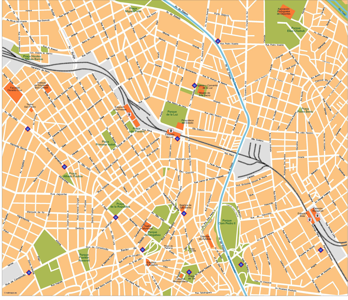 Sao Paulo Illustrator eps map vector