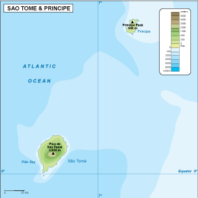 Sao Tome e Principe physical eps map vector