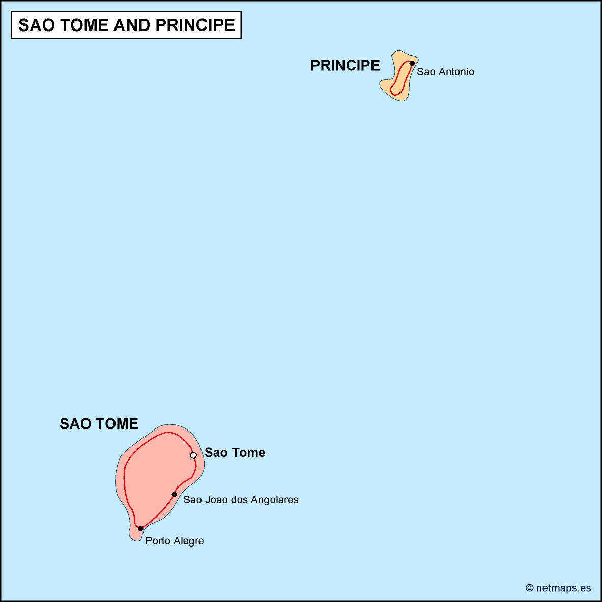 Sao tome e principe political eps map vector