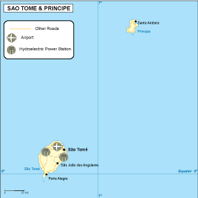 Sao Tome e Principe transportation eps map vector