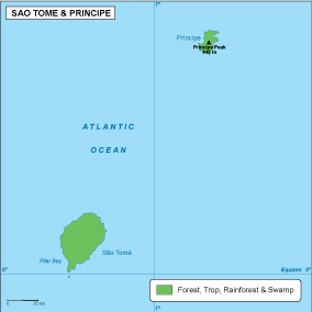 Sao Tome e Principe vegetation eps map vector
