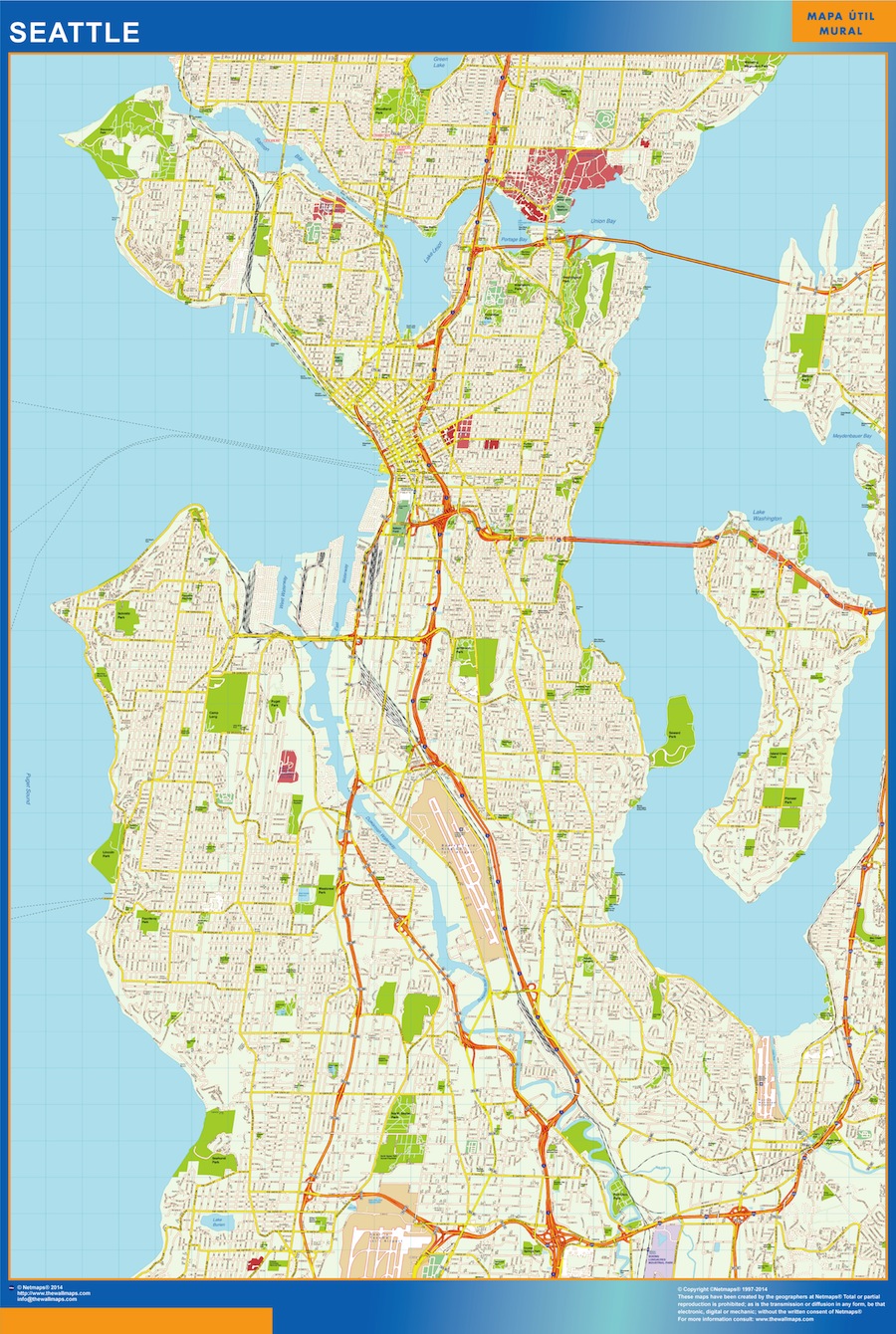 Seattle eps map vector