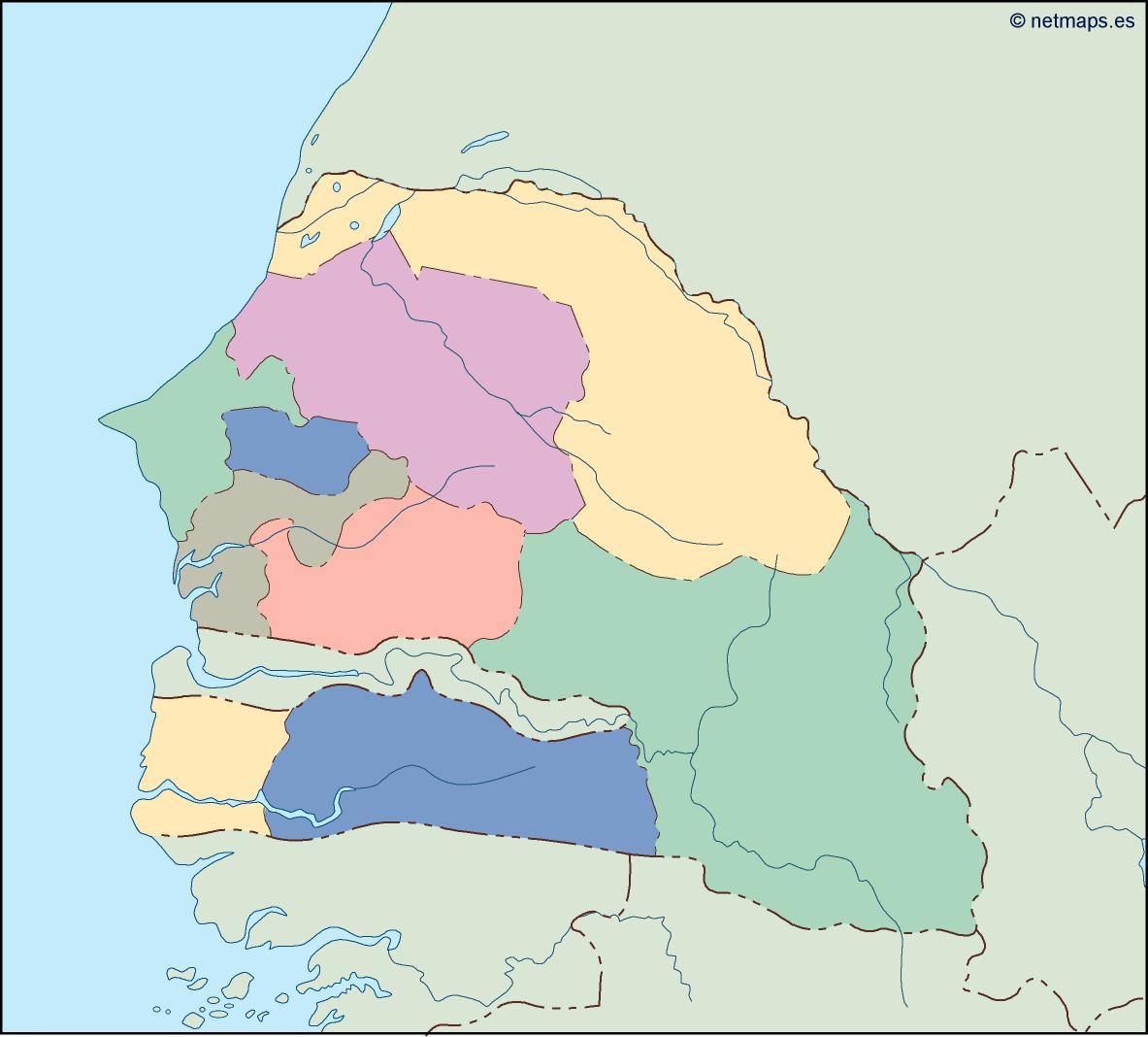 Senegal blind eps map vector